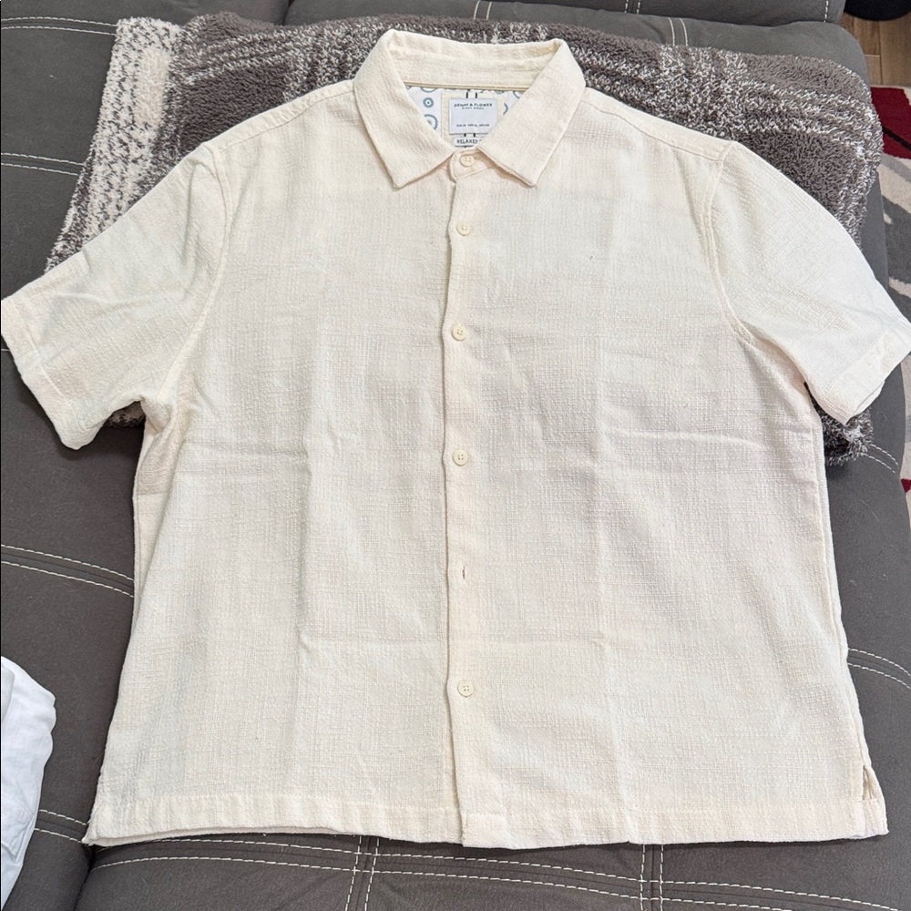 Men's Cream Short Sleeve Shirt